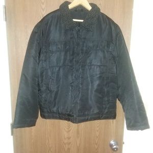 Men's Vintage Black Winter Coat, L